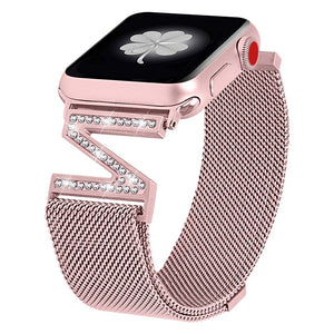 Milanese Loop Diamond Strap For Apple Watch Stainless Steel Bracelet