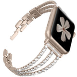 New Women Diamond Watch Band for Apple Watch 38mm 42mm 40mm 44mm iWatch Series 5 4 3 Stainless Steel strap Sport Bracelet