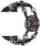 Luxury metal strap compatible Apple watch 44mm 42mm 40mm 38mm Elastic wristband for iwatch 6 5 4 3 2 1SE Hand-beaded metal strap