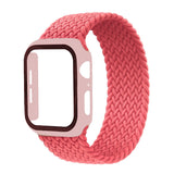 Braided Solo Loop Band For Apple Watch strap 44mm 40mm 42mm 38mm Elastic Nylon bracelet+PC Case iWatch series 6 5 4 3 se strap