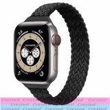 Slim Braided Solo Loop For Apple watch band 44mm 40mm 42mm 38mm 42 mm FABRIC Elastic belt bracelet iWatch serie 6 5 4 3 se strap