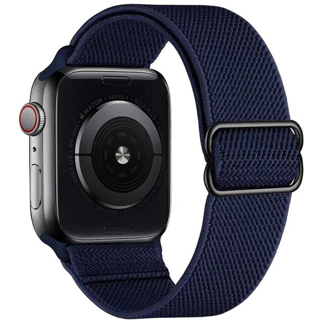 Adjustable Elastic Nylon solo Loop Strap for Apple watch band 44mm 40mm 38mm 42mm Scrunchie bracelet iWatch series 3 4 5 6 se