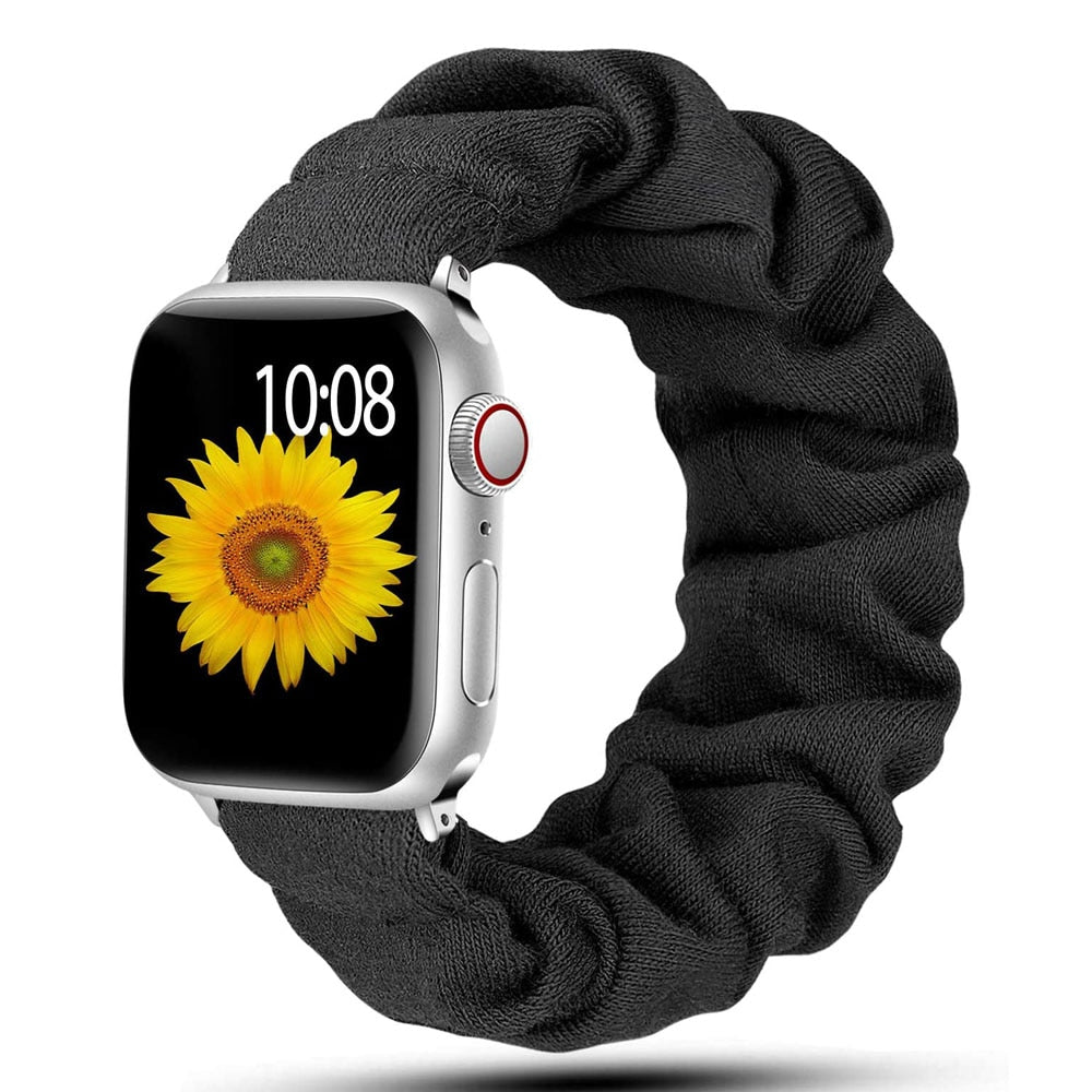 Scrunchie Strap for Apple watch band 44mm 40mm iWatch 42/38mm Elastic Nylon Solo Loop smart bracelet applewatch serie 5 43 SE 6