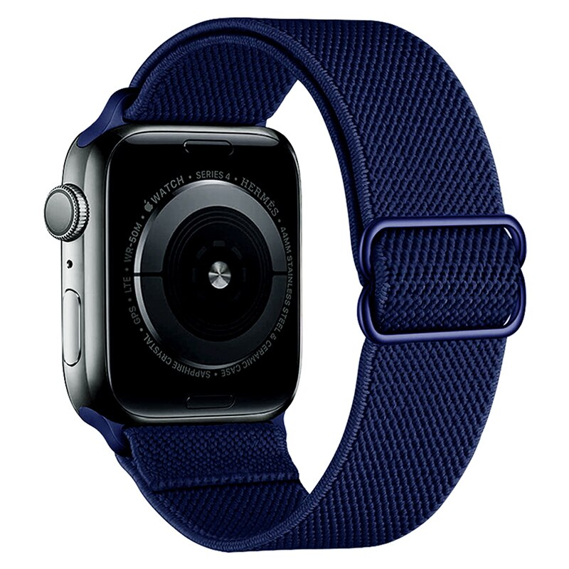 Adjustable Elastic Nylon solo Loop Strap for Apple watch band 44mm 40mm 38mm 42mm Scrunchie bracelet iWatch series 3 4 5 6 se