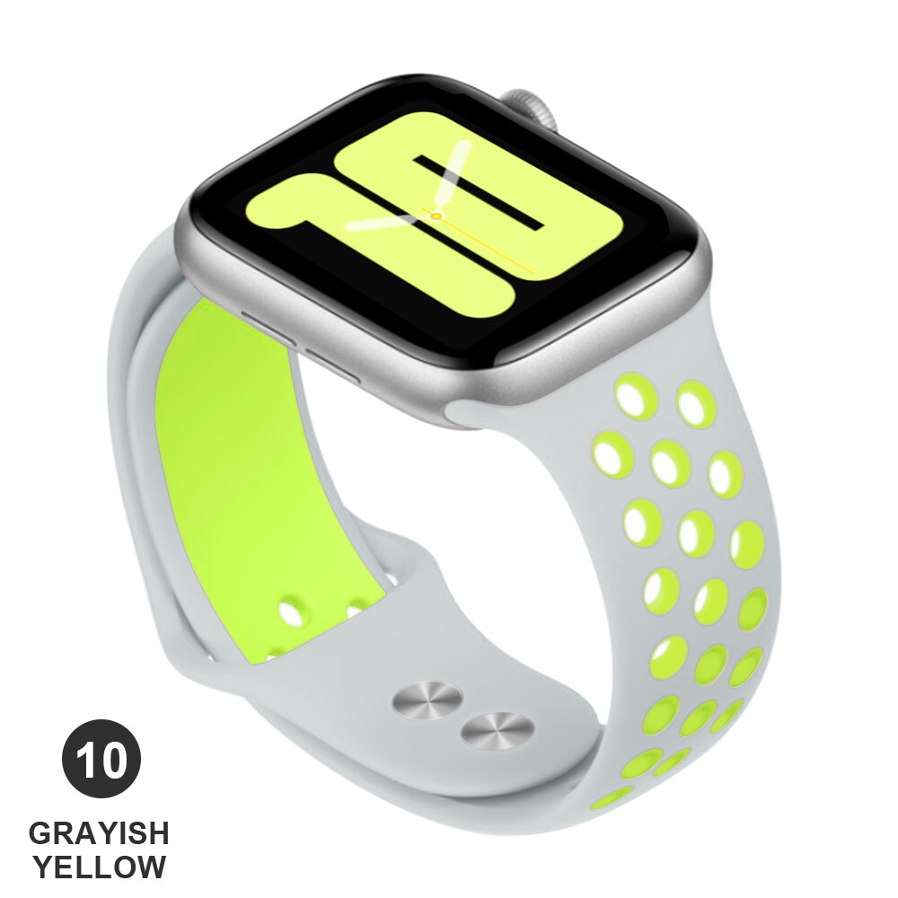 Band for Apple Watch 5 4 3 2 1 42MM 38MM soft Breathable strap Silicone Sports bands for Nike+ Iwatch series 5 4 3 40mm 44mm
