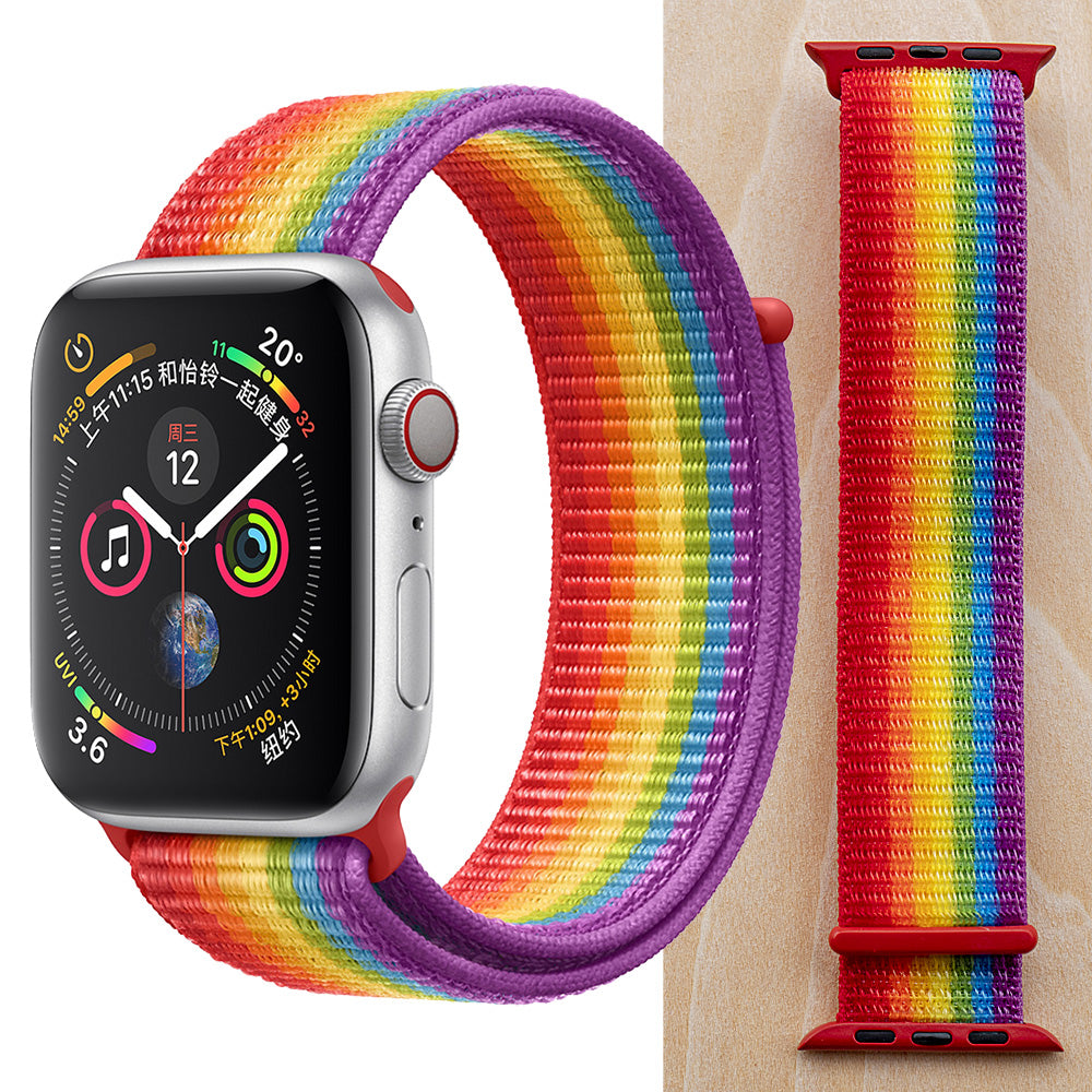 High Quality Nylon Sport Loop Replacment for Apple Watch band 44mm Series 5 4 3 2 1 Breathable Woven Strap 42mm iwatch 40mm 38mm