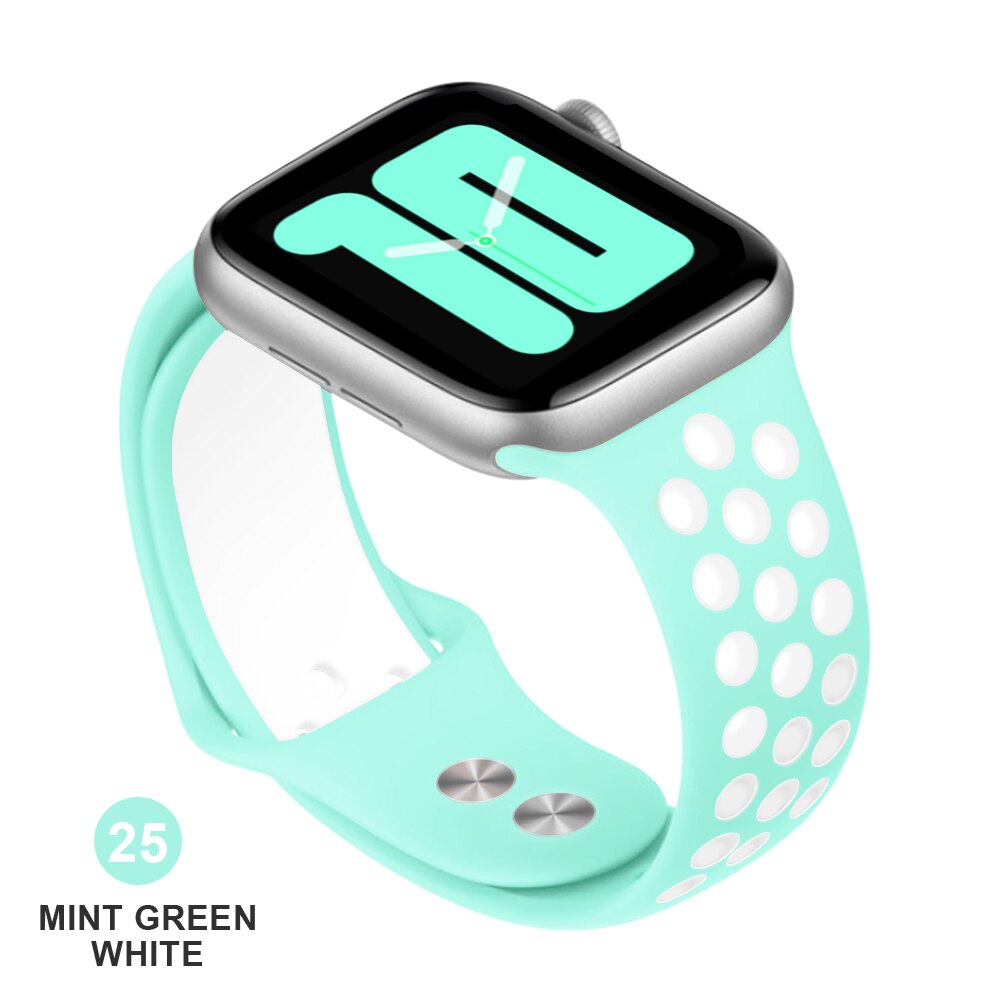 Band for Apple Watch 5 4 3 2 1 42MM 38MM soft Breathable strap Silicone Sports bands for Nike+ Iwatch series 5 4 3 40mm 44mm