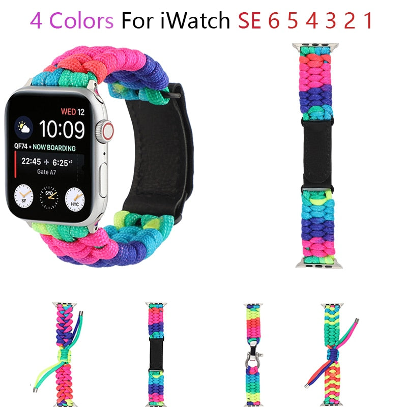 nylon Weave Band for apple watch strap 6 SE 5 4 44mm 40mm Breathable Bracelet Belt for iWatch Bands 6 SE 3 2 38mm 42mm watchband