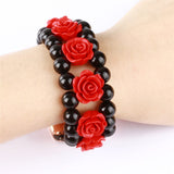 Black Agate Beads Chain Bracelet for Apple Watch Band Series SE/6/5/4/3/2 Women Stylish Carved Strap for iWatch 40/44MM 38/42MM