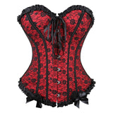 Women Corset Top Victorian Sexy Floral Lace Up Boned Overbust Corset Bustier Lingerie Waist Cincher Slim Body Shaper Corsets
