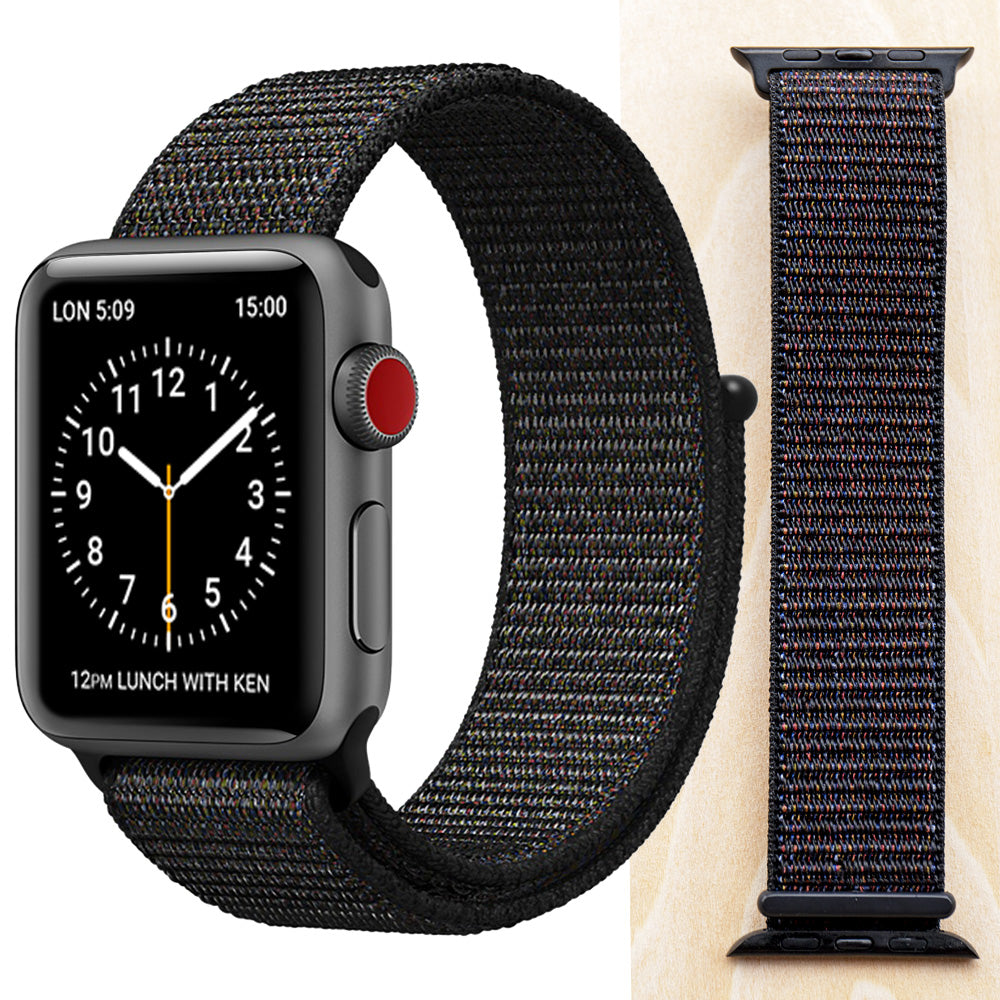 High Quality Nylon Sport Loop Replacment for Apple Watch band 44mm Series 5 4 3 2 1 Breathable Woven Strap 42mm iwatch 40mm 38mm
