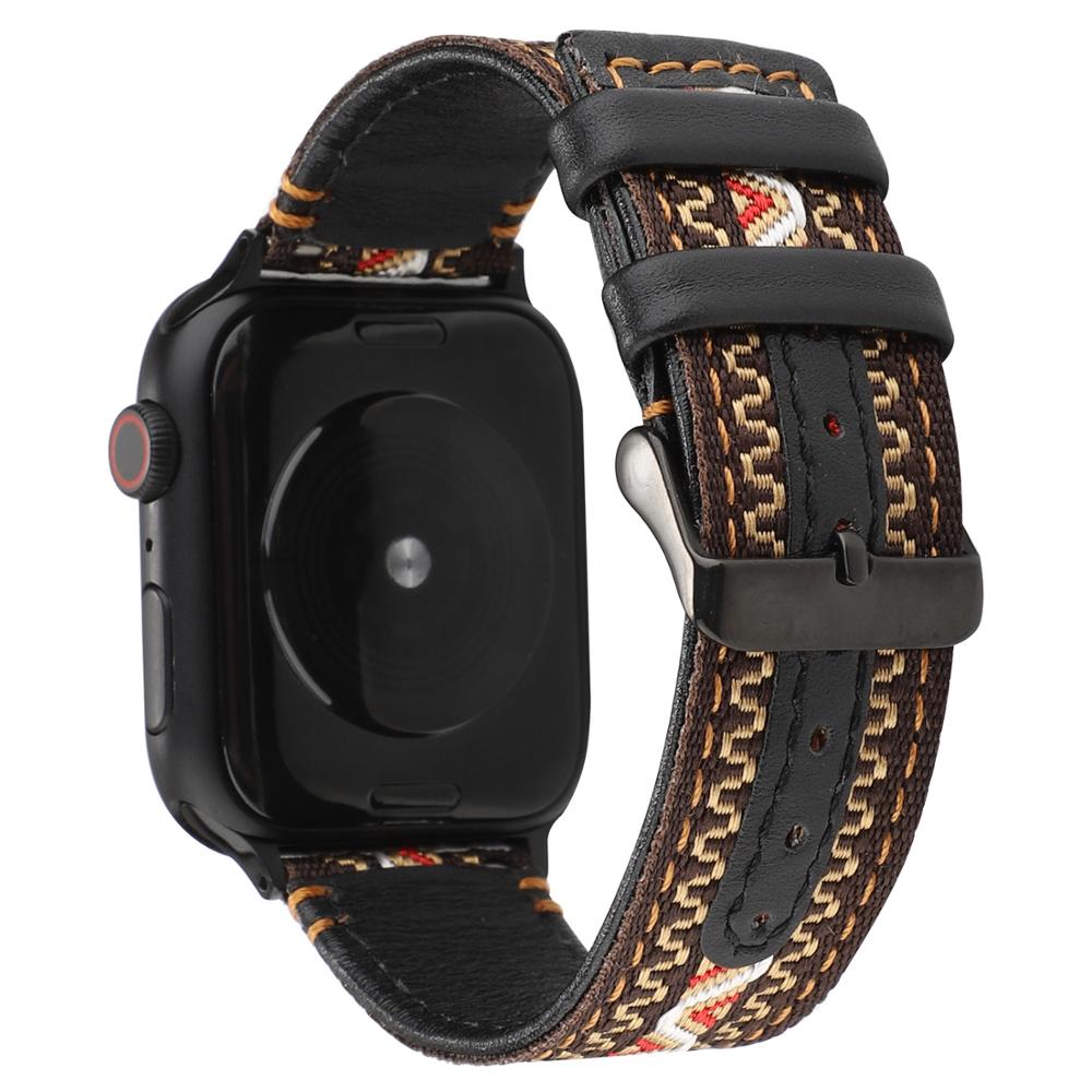 New Leather Strap for Apple Watch 5 4 band 42mm 38mm 40mm 44m Nylon Strap for iWatch Series 1 2 3 4 5 Bands Sport loop 44mm 42mm