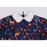 Christmas Women Party Retro Dress Cotton Floral Print Turn Down Collar Short Sleeve Pin Up Rockabilly Swing Casual Sundress