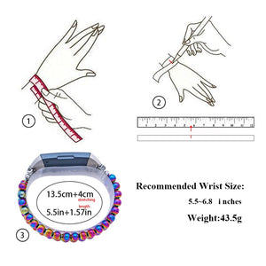 Women Natural Stone Elastic Watchband For Fitbit Charge 3/4 Handmade Beads Smart Watch Strap For Unisex Watch Bracelet Wristband