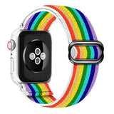 Braided Nylon Loop Elastic Buckle for Apple Watch Band 44mm40mm SE 65 Leopard Bracelet Strap on Smart iWatch Series 38mm42mm 432