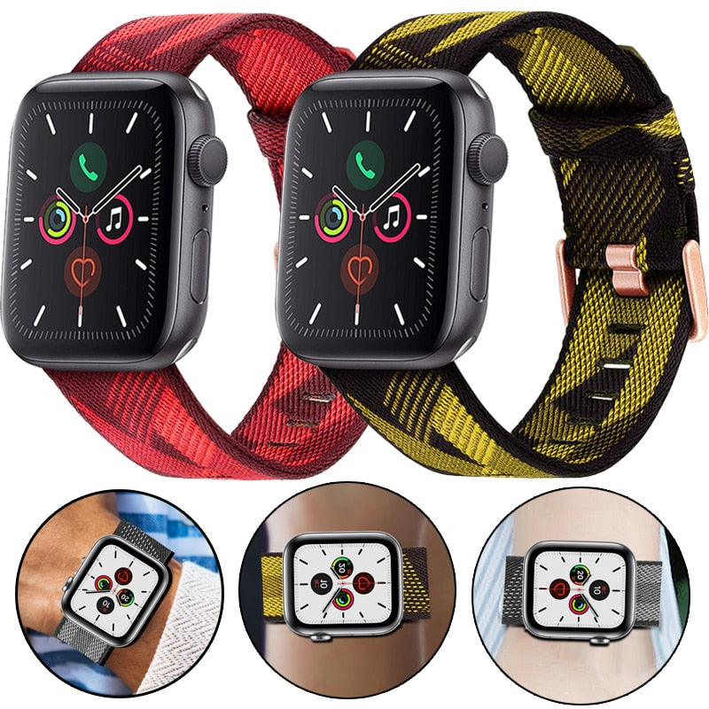 Sport Band For Apple watch Series 6/5/4 40MM 44MM Nylon Loop Soft Breathable Wrist Strap for iwatch series 6 5 4 3 2 1 38MM 42MM