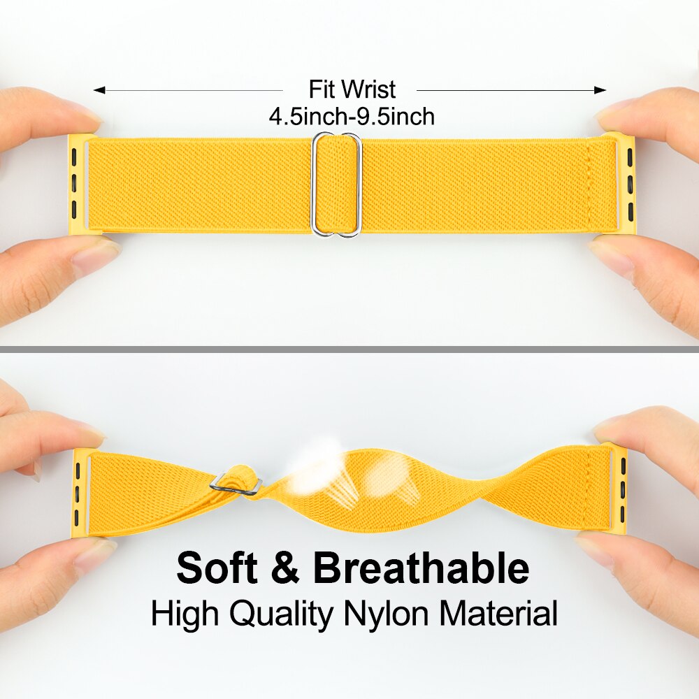 Soft And Comfortable Nylon Loop Elastic Buckle Apple Watch Band 38mm 42mm Series 6 Se 543 2 1 For Iwatch Strap Nylon Braid 44mm