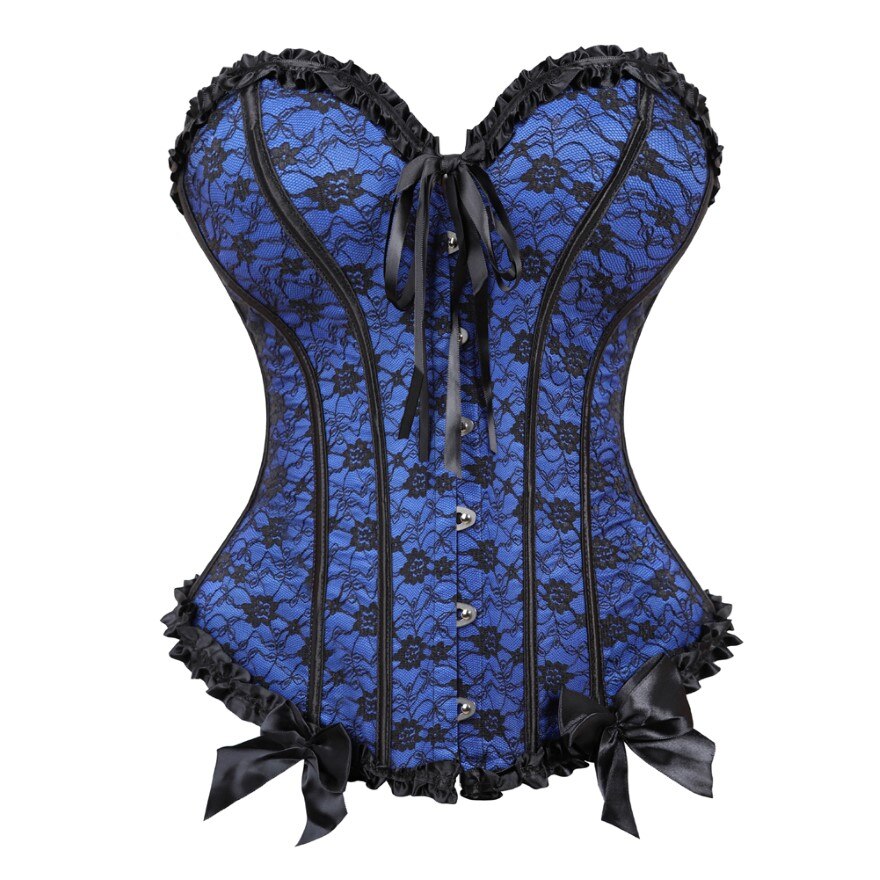 Women Corset Top Victorian Sexy Floral Lace Up Boned Overbust Corset Bustier Lingerie Waist Cincher Slim Body Shaper Corsets