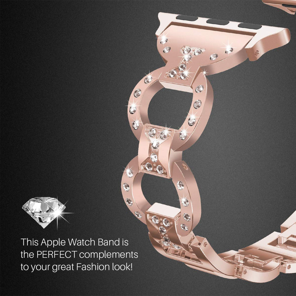 Women Stainless Steel Strap for Apple Watch 40mm 44mm iwatch 5 4 Band Diamond Bracelet for Apple Watch 38mm 42mm Series 3 2 1