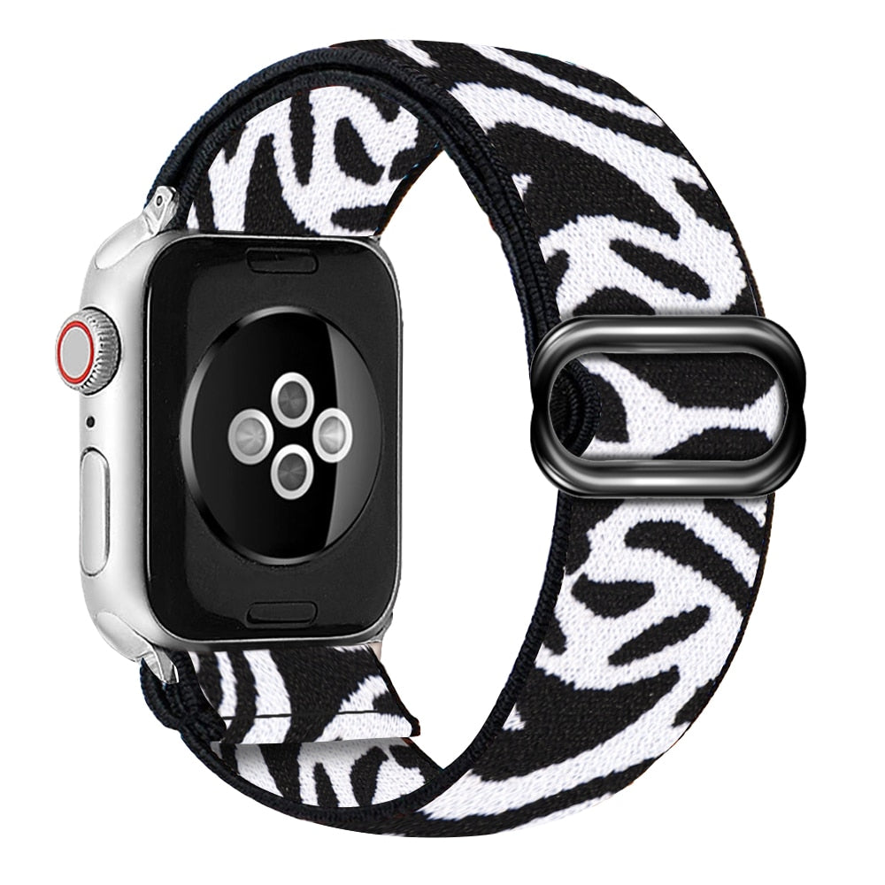 Soft and comfortable nylon Loop elastic buckle Apple watch band 38mm 42mm Series 6 SE 543 2 1 For iWatch Strap Nylon braid 44mm