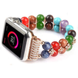 Women's Jewelry Strap For Apple Watch Band 6 5 4 40/44mm Diamond Stainless steel Agate Bracelet For iWatch Series 3 38/42mm Band