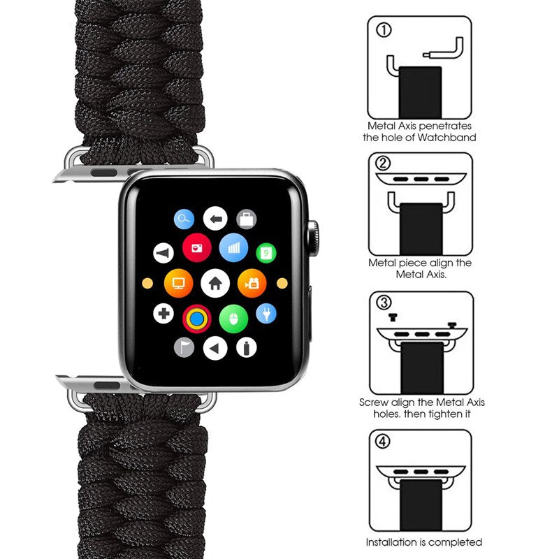 Nylon watchbands for apple watch band 44mm 40mm apple watch 4 5 sports Bracelet strap for iWatch 1 2 3 38mm 42mm accessories