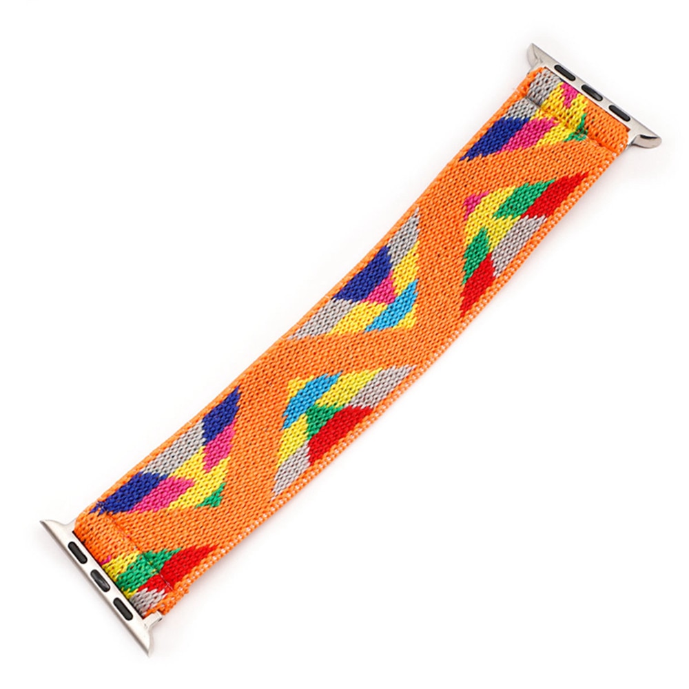 Bohemia Elastic Nylon Watch Strap for Apple Watch Band 42mm 44mm 38mm 40mm Scrunchie Solo Loop Bracelet for iwatch 6 SE 5 4 3