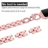 Diamond Stainless Steel Replacement Strap For Apple Watch Women Bracelet