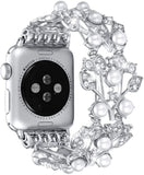 Watchband For Apple Watch Band 44mm 42mm 40mm 38mm Elastic Pearl Beaded Bracelet Replacement Cuf Wristband Iwatch Series 5 4 3 2