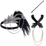 1920s Retro Sequin Tassel Dress Pin Bead Tassel Party Dinner Dress With Accessories