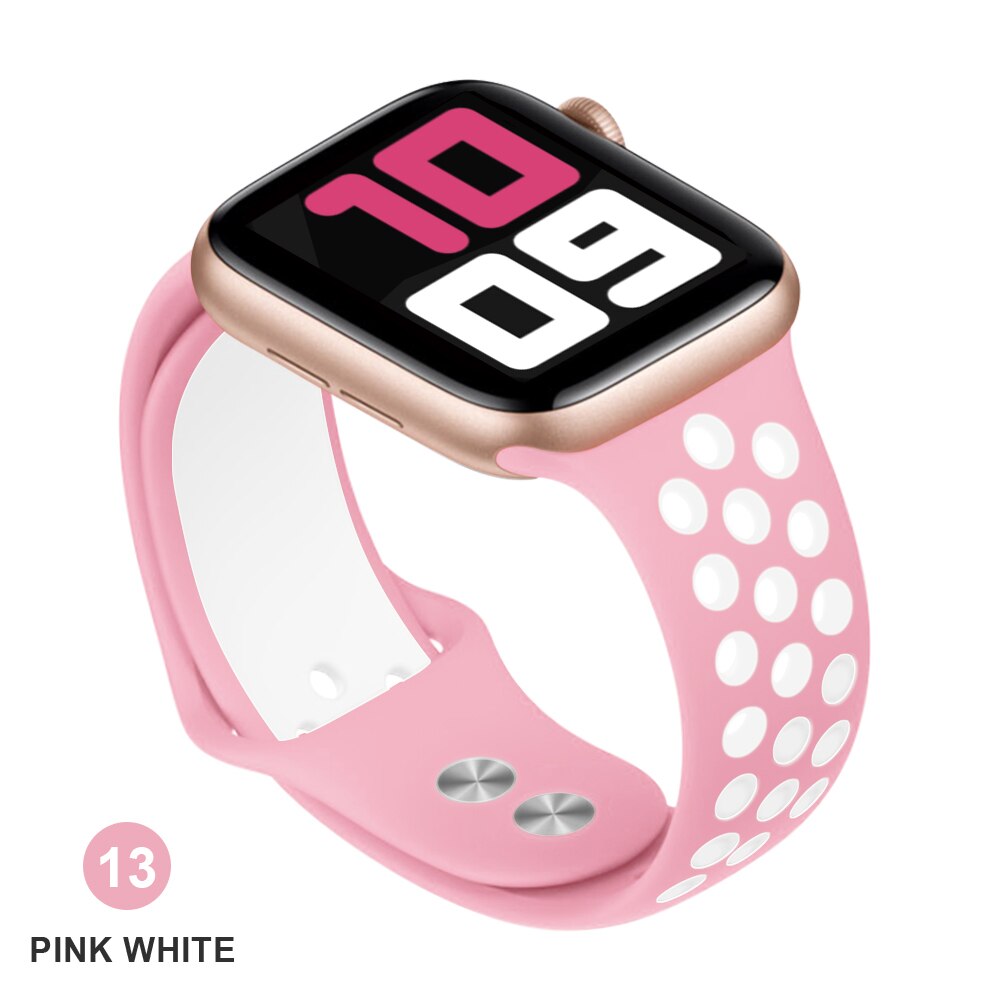 Band for Apple Watch 5 4 3 2 1 42MM 38MM soft Breathable strap Silicone Sports bands for Nike+ Iwatch series 5 4 3 40mm 44mm