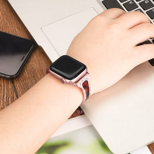 Stainless Steel Band For Apple Watch Diamond Resin Bracelet Strap