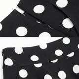 Vintage Polka Dot Long Women Spring Summer Korean A Line Midi High Waist Ladies Retro Skirt