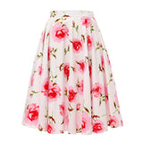 Autumn High Waist Skirt Cotton Womens Polka Dot Floral Print Vinatge Swing Pinup Rockabilly 50s Retro Vintage Party Skirts