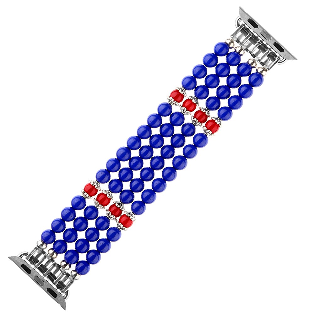 Blue Bracelet Bands for Apple Watch Strap 38mm 40mm 42mm 44mm Replacement Beaded Bling Rhinestone Wristband Dressy Strap Woman