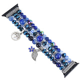 Blue Crystal Beads Strap for Apple Watch SE Series 6 5 4 3 Band Women Jewelry Bracelet for iWatch 40mm 44mm 38mm 42mm Wrist Belt