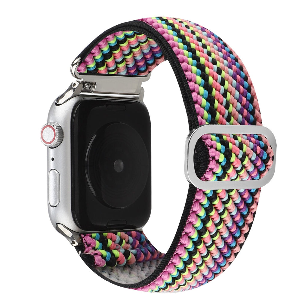 Nylon watch strap for Apple watch band 44mm 40mm 38mm 42mm adjustable nylon elastic strap For iwatch series 3 4 5 6 SE Bracelet