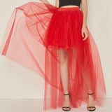 Irregular Tulle Women Summer HLong Party Petticoat Casual Style Punk Goth Black igh Waist Skirt