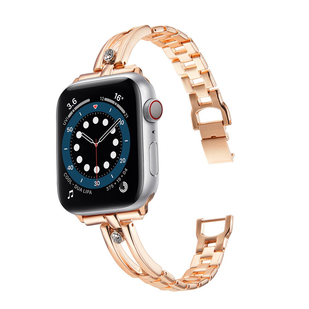 Diamond Stainless Steel Strap For Apple Watch Band 6 40mm 44mm Women's Metal Luxury Bracelet iwatch series 6 5 4 SE 3 38mm 42mm