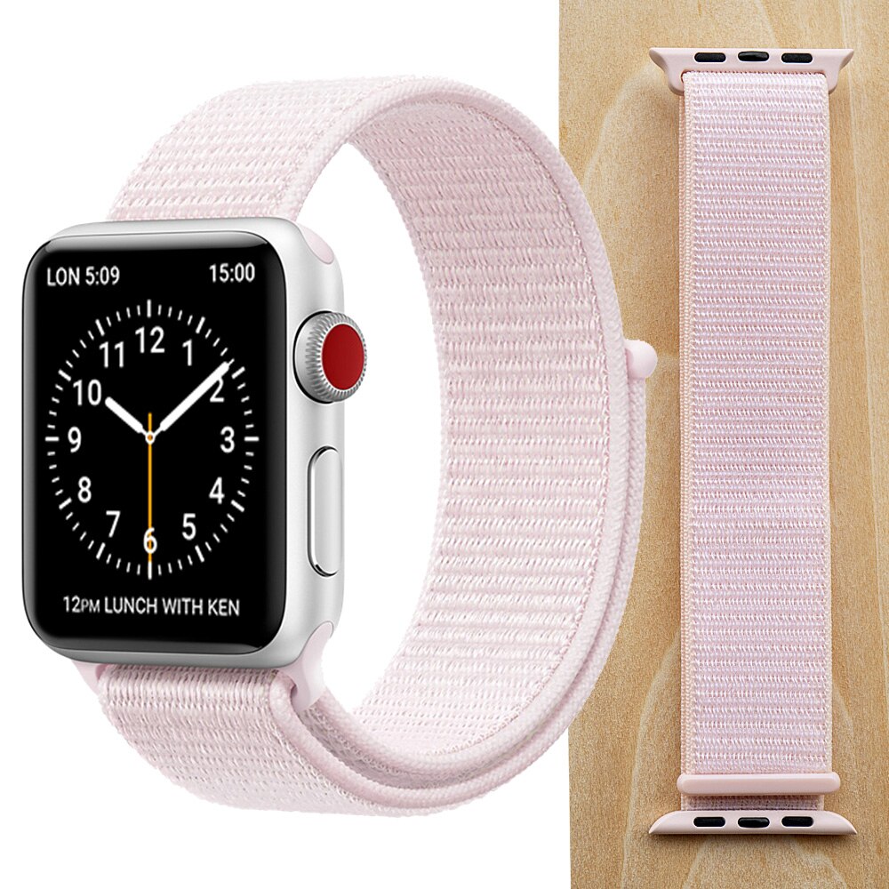 High Quality Nylon Sport Loop Replacment for Apple Watch band 44mm Series 5 4 3 2 1 Breathable Woven Strap 42mm iwatch 40mm 38mm