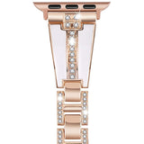 Diamond Stainless Steel Strap For Apple Watch Band 6 44/40/38/42mm iWatch Series Bands 6 SE 5 4 3 jewelry Women's Belt Bracelet