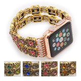 Elastic Beaded Watch Band for Apple iWatch Straps Series 5/4/3/2/1 Handmade Bracelet 38mm 42mm 40mm 44mm Band Woman Crystal Pink