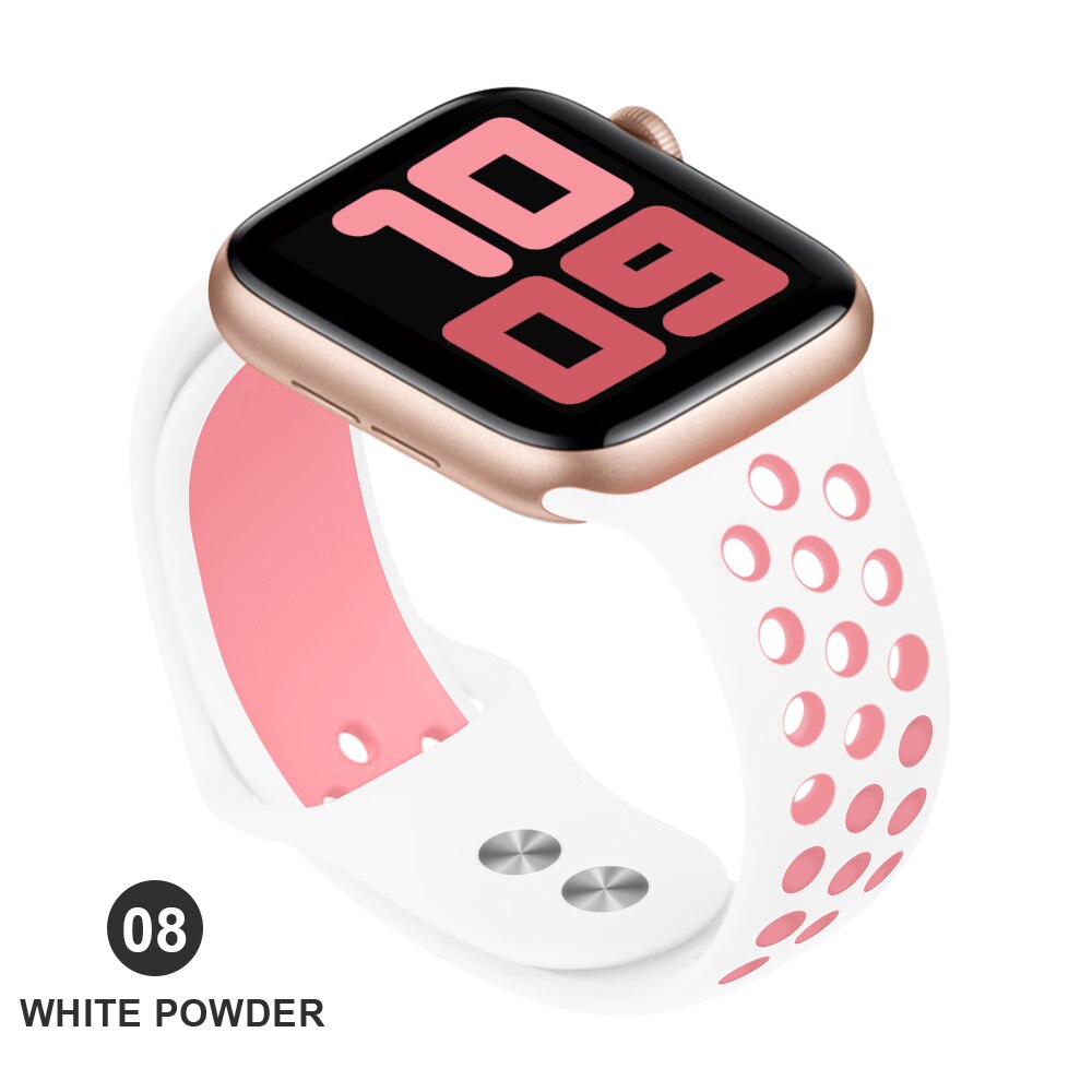 Band for Apple Watch 5 4 3 2 1 42MM 38MM soft Breathable strap Silicone Sports bands for Nike+ Iwatch series 5 4 3 40mm 44mm