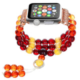 Bands for Apple Watch Band 38mm 40mm 42mm 44mm Beeswax Beaded Elastic Band for iWatch Series 5 4 3 2 1 Bracelet Straps for Women