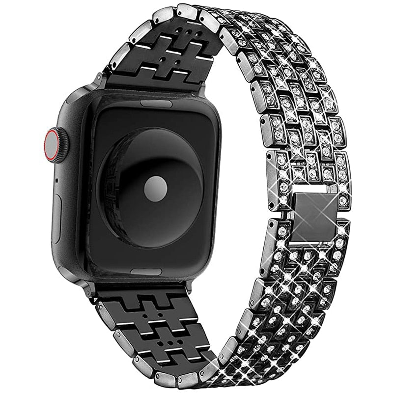 Women Jewelry Diamond Strap for Apple Watch Band 44/40mm 38/42mm Stainless steel Belt for iWatch Bands Serie SE 6 5 4 3 Bracelet