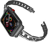 Apple Diamond One Bead Watchband SE 6/5/4/3/4/1 Stainless Steel Band 38mm 40mm / 42mm 44mm Universal Iwatch Wristband