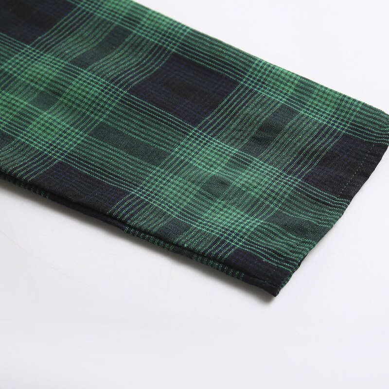 Green Plaid Elegant 1950s Style Vintage Robe V Neck High Waist Dress 3/4 Length Sleeve Women Retro Clothes Midi Dresses