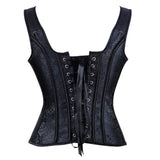 Plus Size S-6XL Steampunk Corset Gothic Clothing Sexy Jacquard Zipper Side Overbust Corsets And Bustiers
