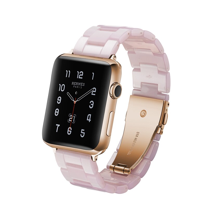 Resin strap for apple watch band 42mm 38mm 40mm 44mm correa pulseira watch band for iwatch Bracelet series 5 4 3 2 1 watchband