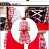 Adult Womens German Beer Girl Costume Fraulein Dirndl Fancy Dress Oktoberfest Maid Costume Halloween Party Outfit
